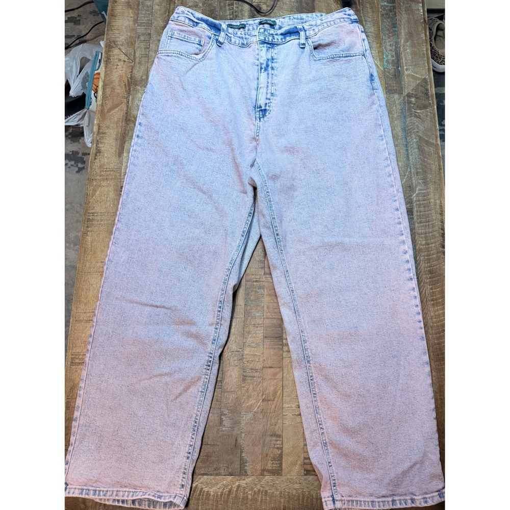 Wild Fable 90s Relaxed Straight Jeans Light Wash Pink Acid Wash Size 17 RN17730
